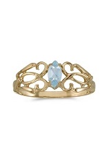 nice marquise aquamarine filigree yellow gold birthstone baby ring